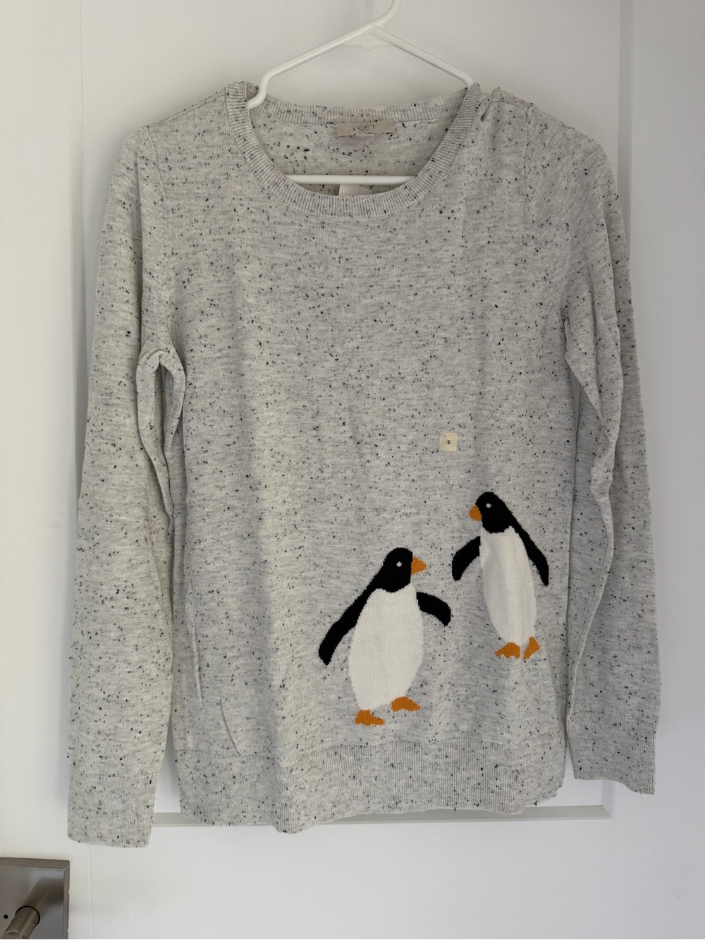 LOFT Speckled Gray Crewneck Sweater